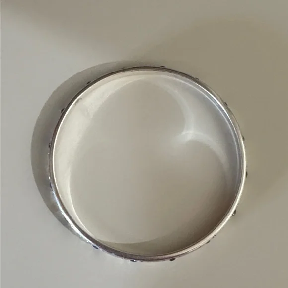 Brighton Women's Silver Bangle with Light Blue Crystals OS EUC - Picture 7 of 9